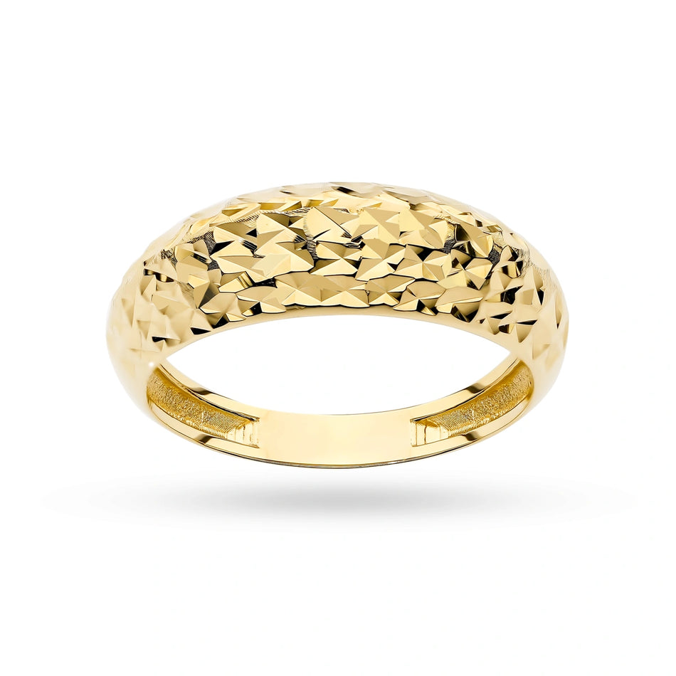 Goldener diamantgeschliffener Ring