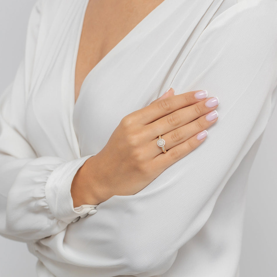 Zlatá sada prsteňov so zirkónmi