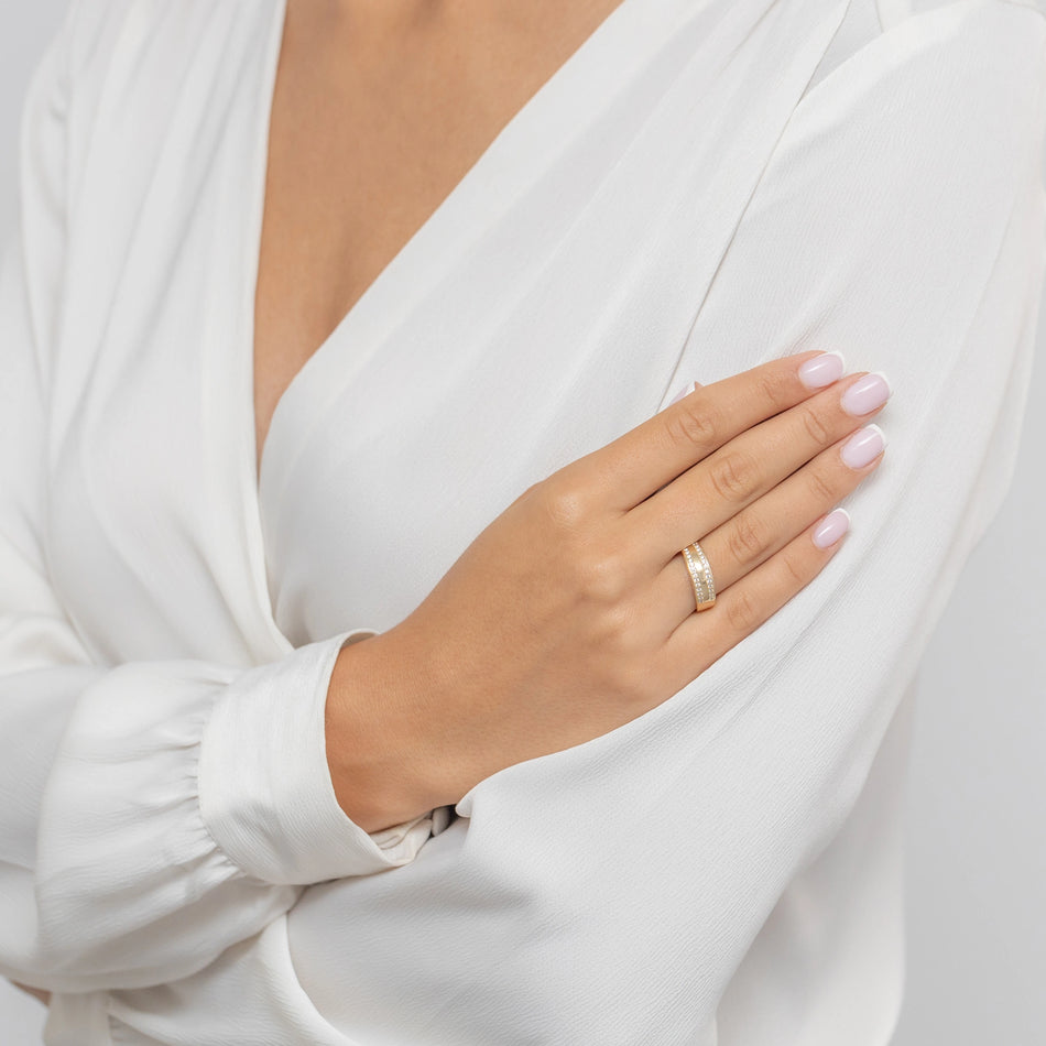 Gold Ring with Zirconia