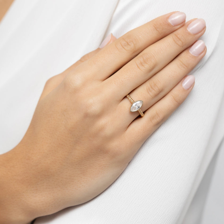 Goldring mit Zirkonia