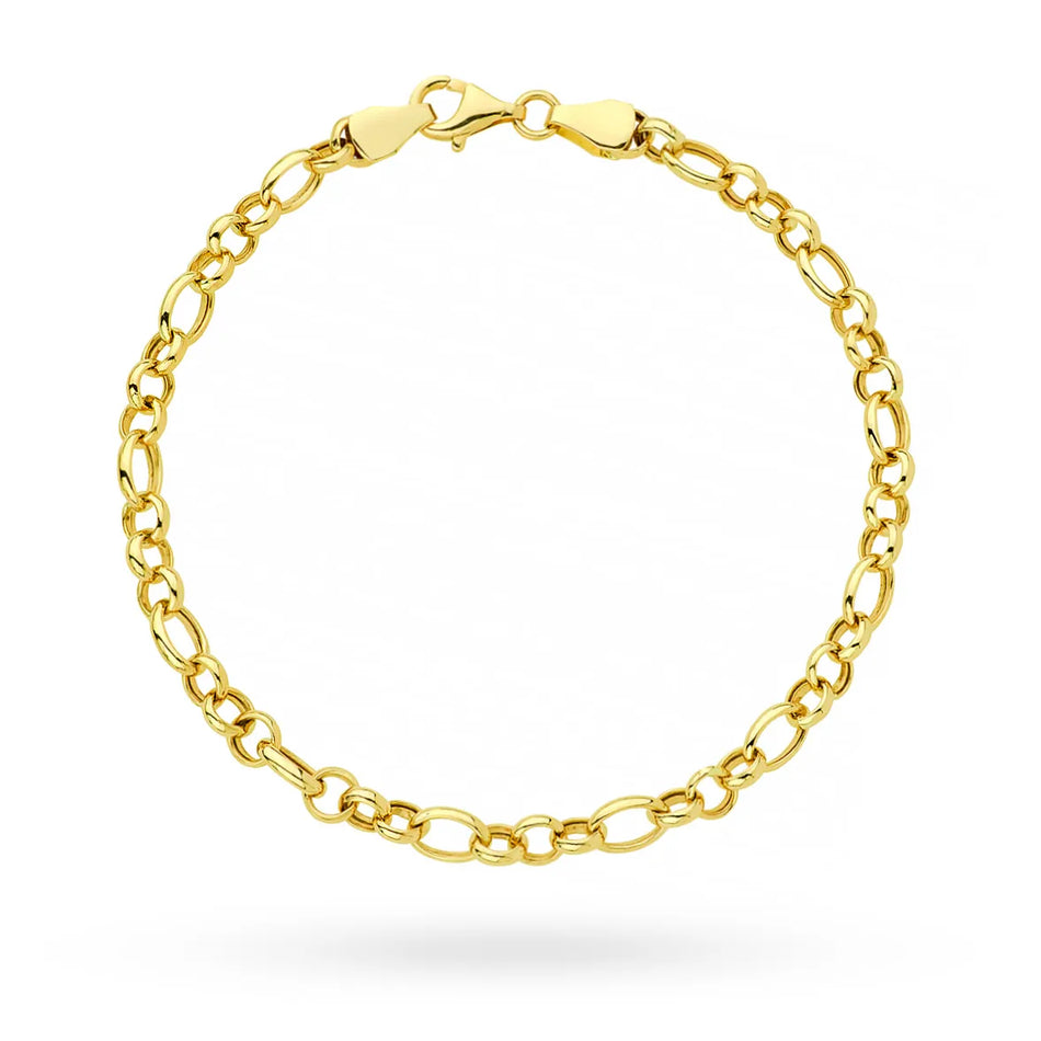 Gold klassisches Armband mit ineinander verwobenen Kreisen und Ovalen