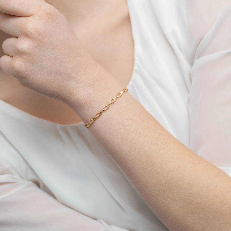 Zlatý náramok s kvapkami a slzami