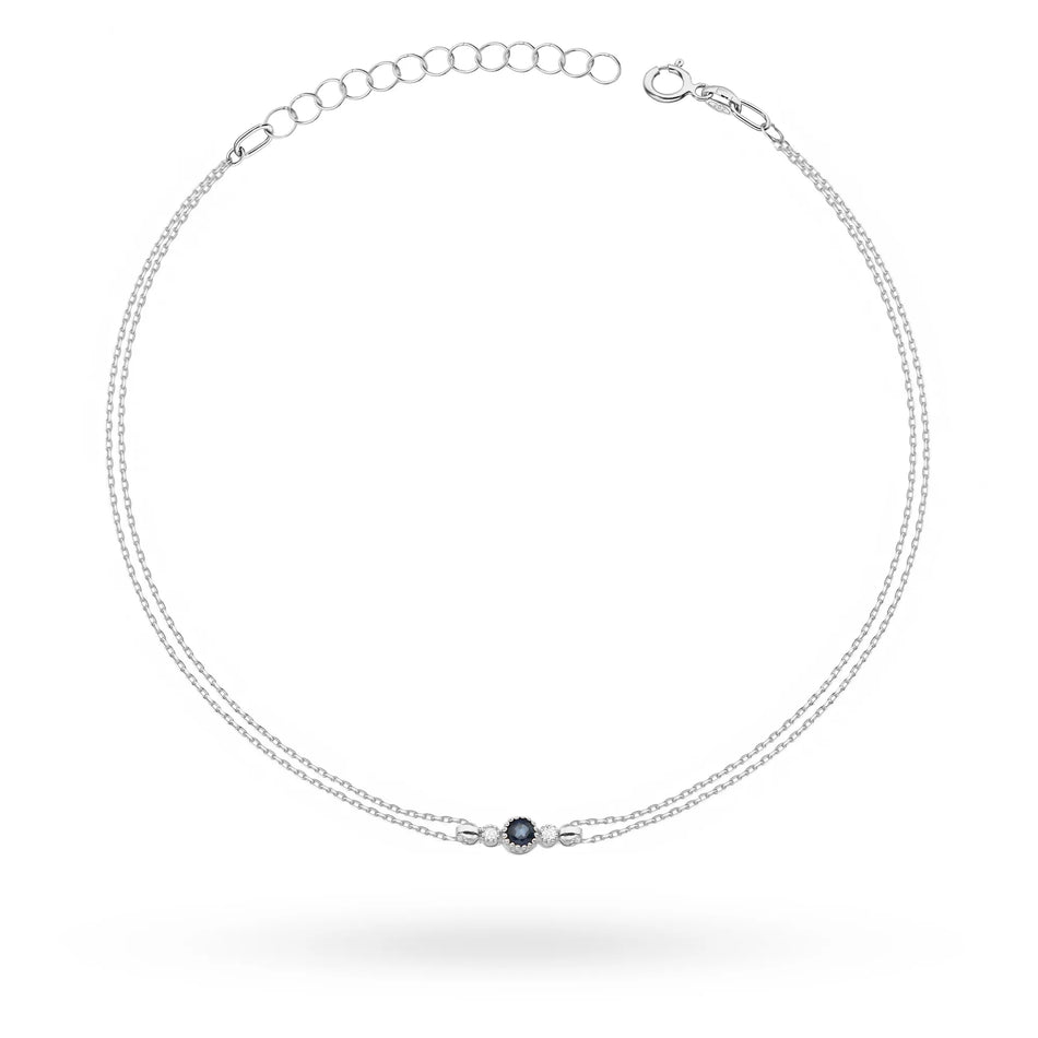 Goldarmband mit 0,15 ct Saphir und 0,029 ct Diamanten