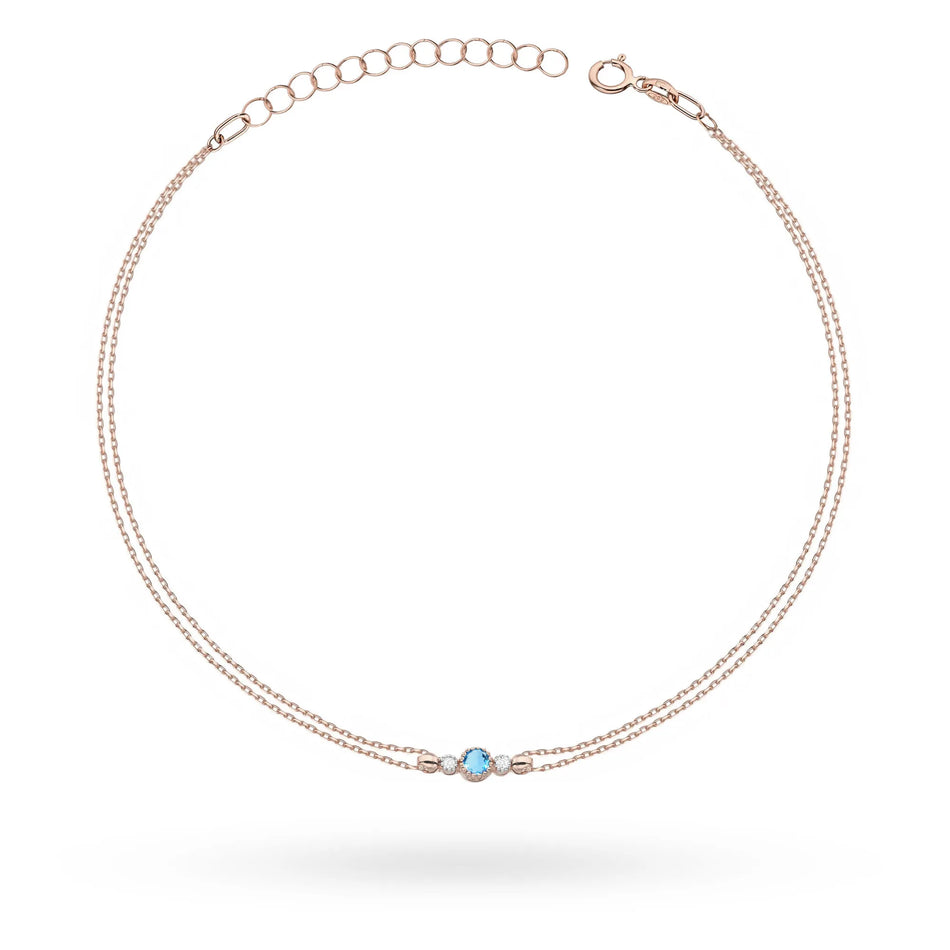 Goldarmband mit 0,15 ct Topas und 0,029 ct Diamanten