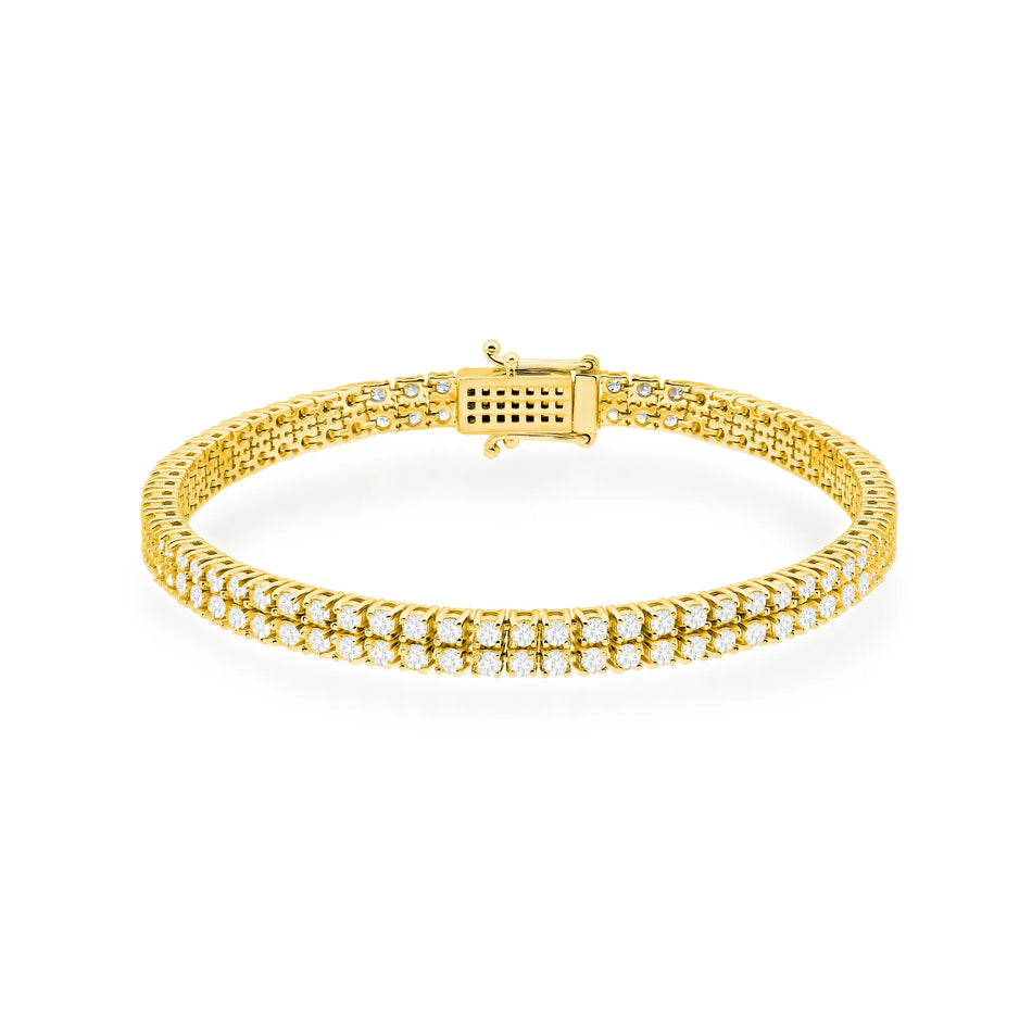 Gold Tennis Bracelet Set with 2.96ct Lab-grown Diamonds