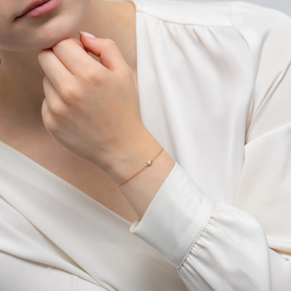 Goldarmband mit 0,02 ct Diamant