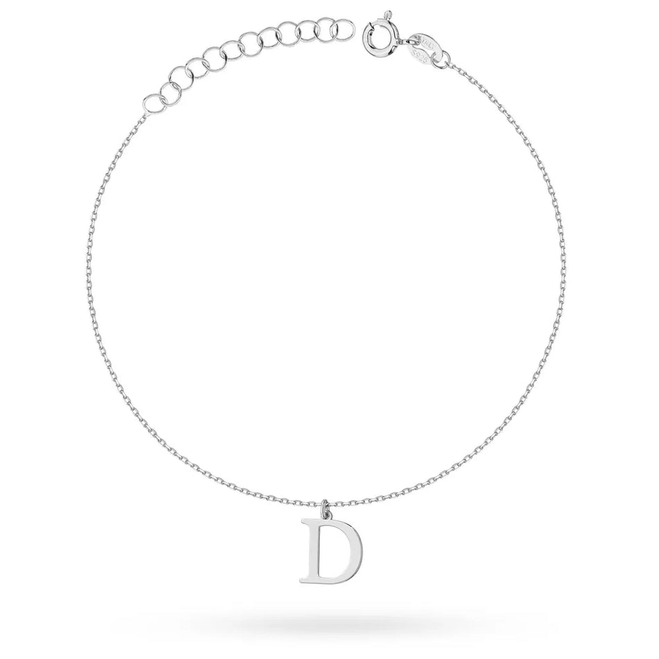Silver Bracelet Letter D