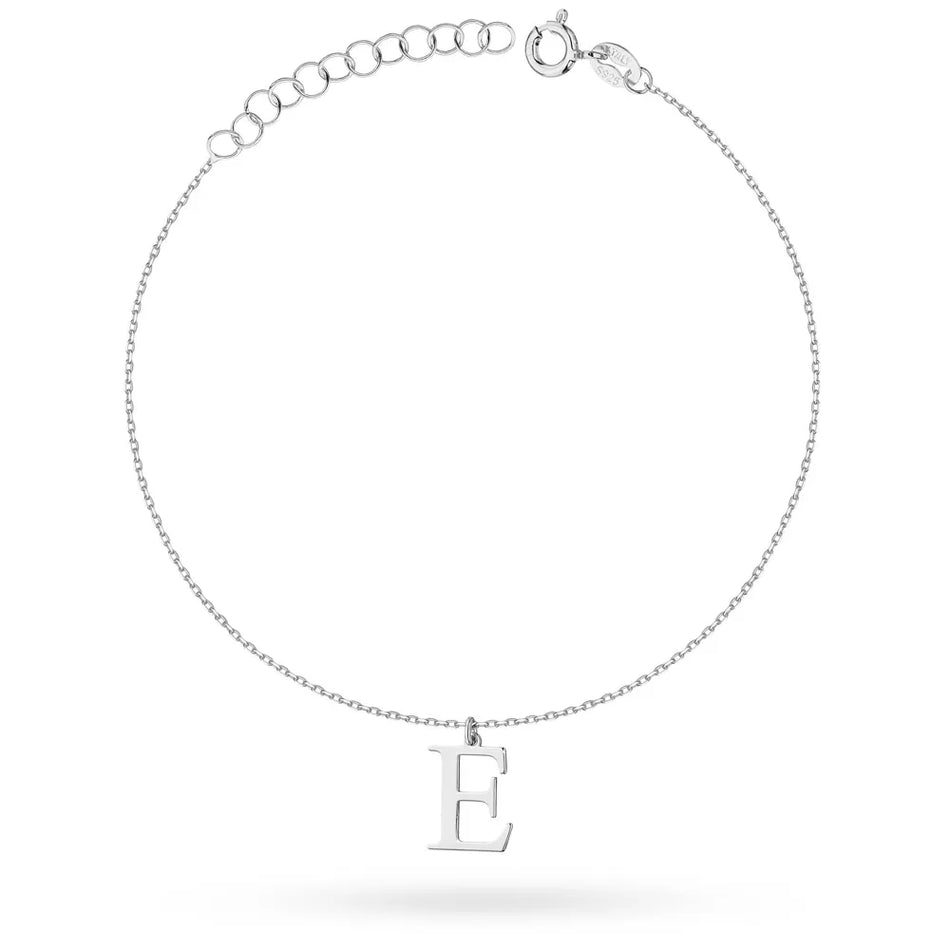 Silver Bracelet Letter E