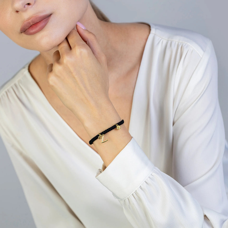 Pozlátený strieborný náramok so zirkónmi Písmeno Z