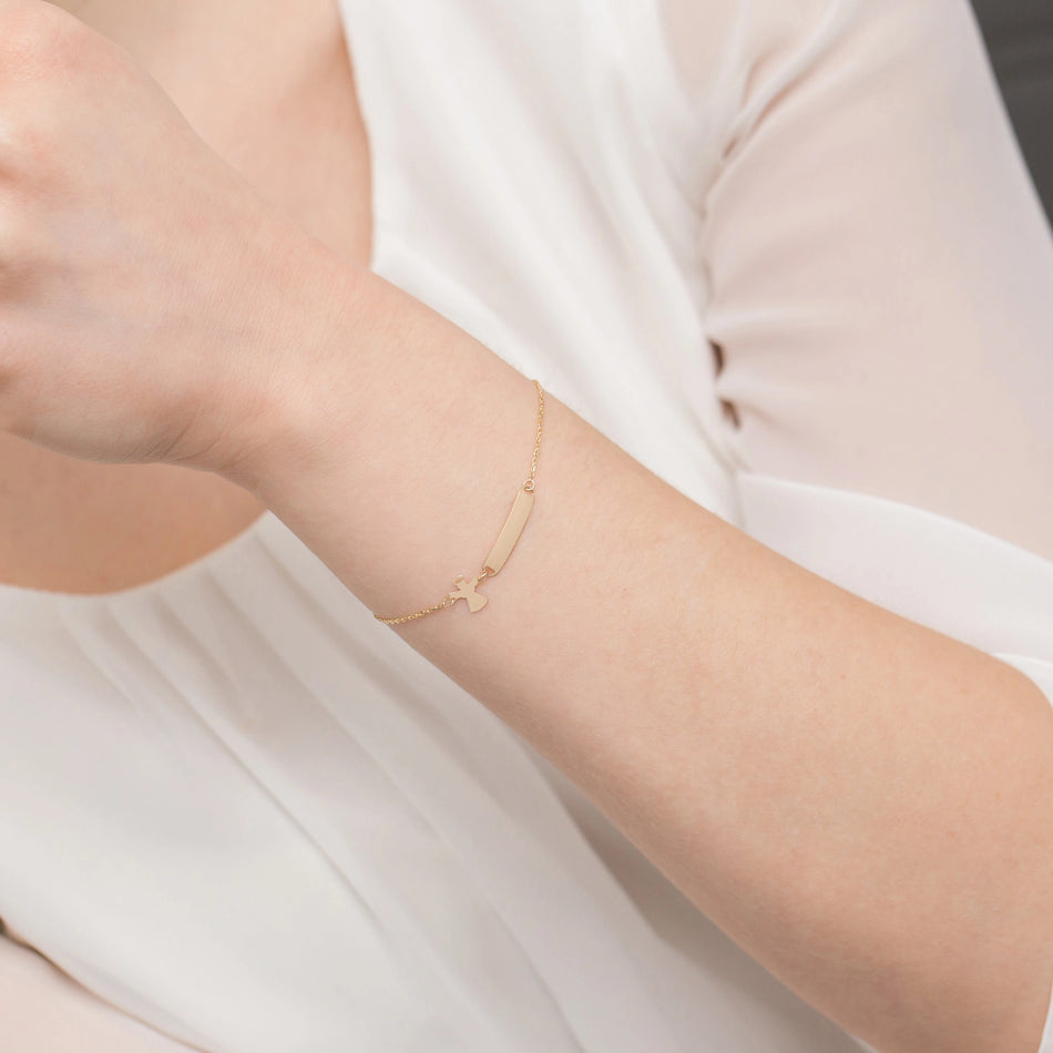 Dětský zlatý náramek s andělem