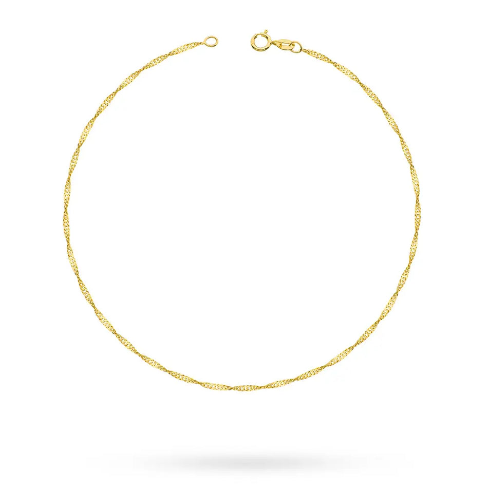 Zlatý kotníkový náramek Řetízek Singapur 1.5mm