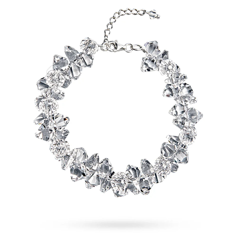 Klasický svadobný strieborný náramok so Swarovski kryštálmi