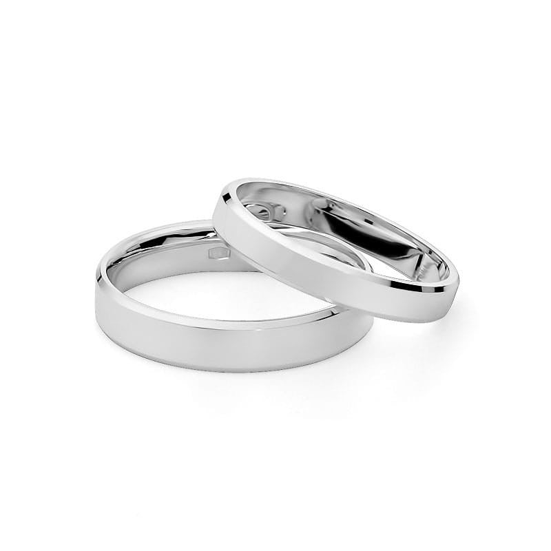 Klasické ploché fázované zlaté svadobné obrúčky prstene 3 a 4mm