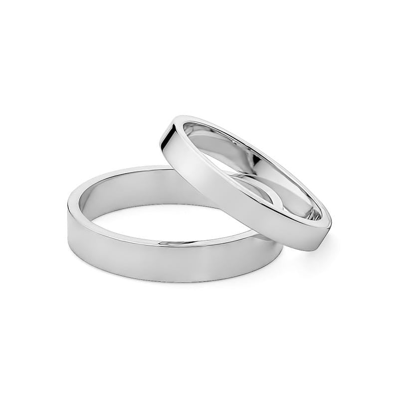 Klasické ploché zlaté svadobné obrúčky prstene 3 a 4mm