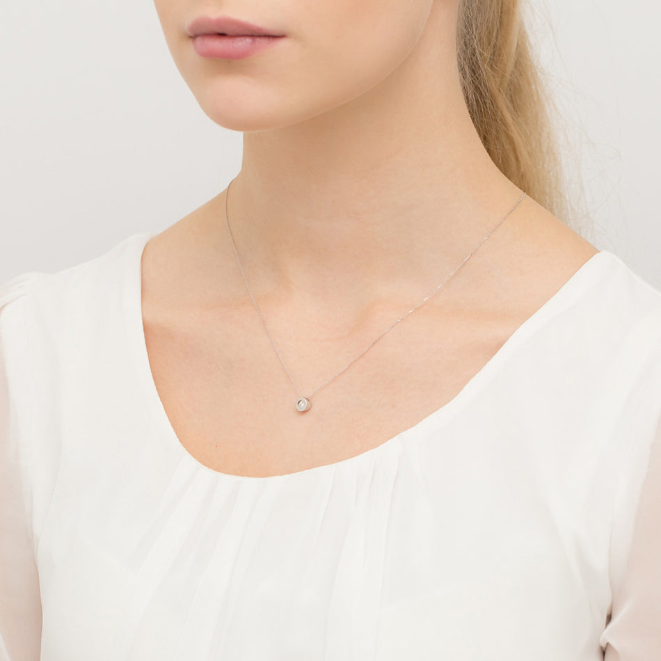 Zlatý náhrdelník Celebrity s okrúhlym diamantom