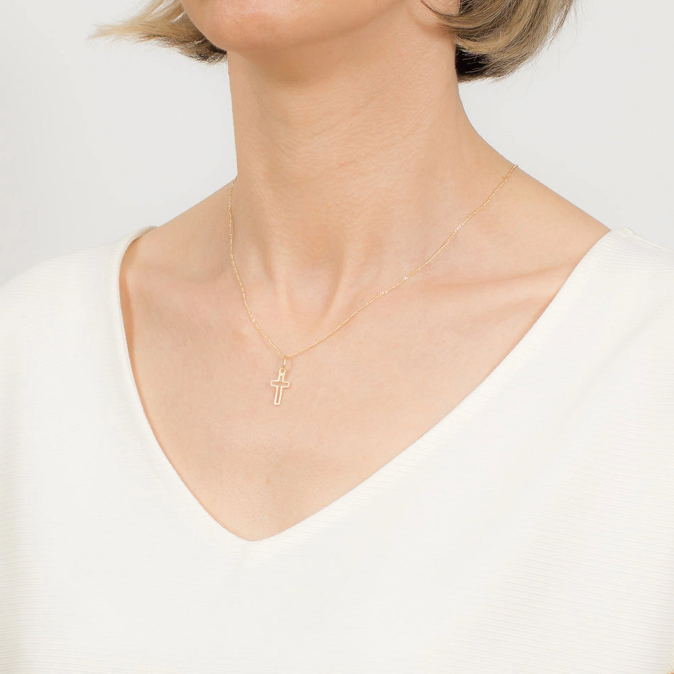 Zlatý křížový přívěsek