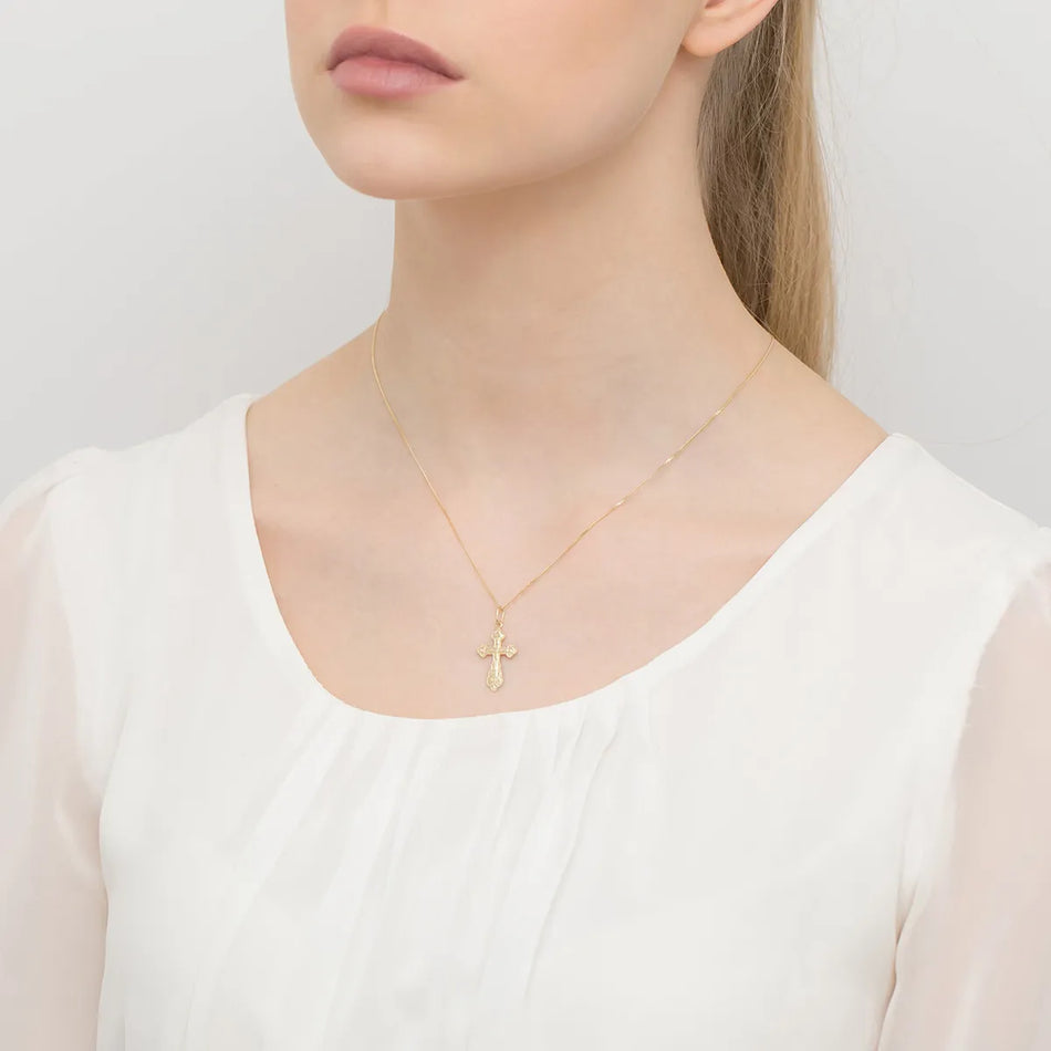 Zlatý ortodoxní křížový přívěsek