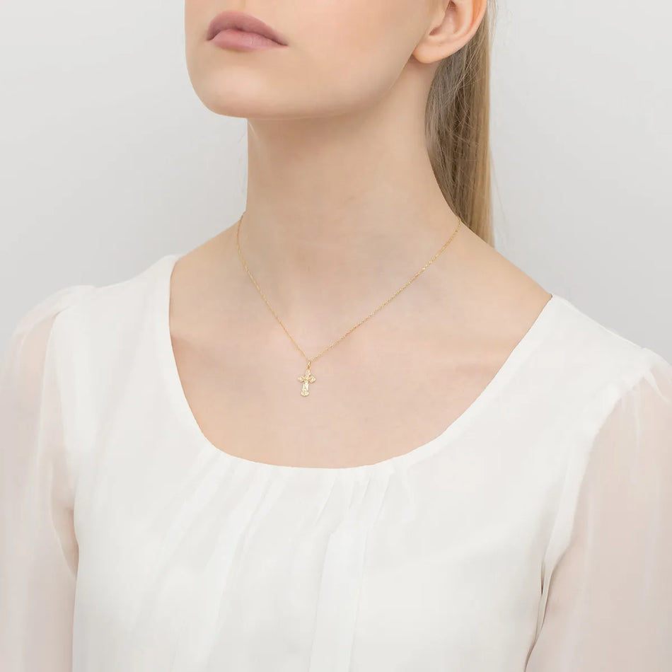 Zlatý ortodoxní křížový přívěsek