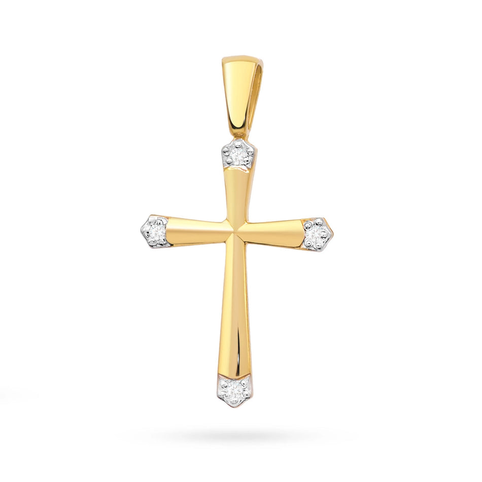 Goldkreuz Anhänger mit Zirkonia