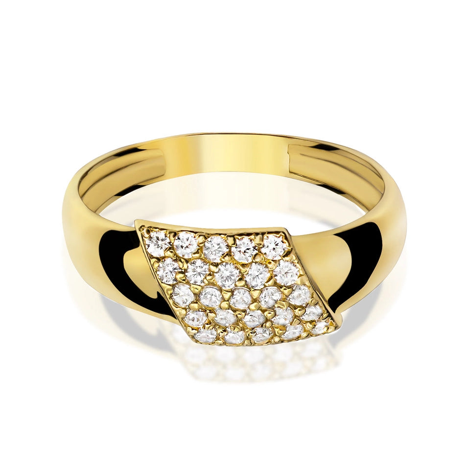 Zlatá sada prstenů se zirkony