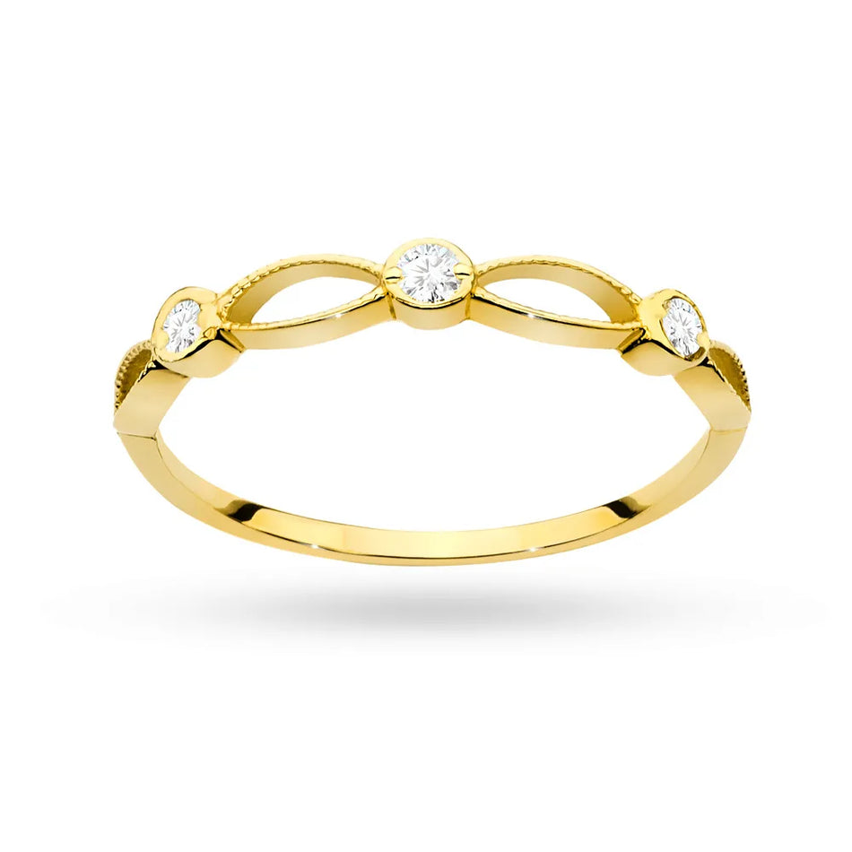 Dezenter Goldring mit Zirkonia