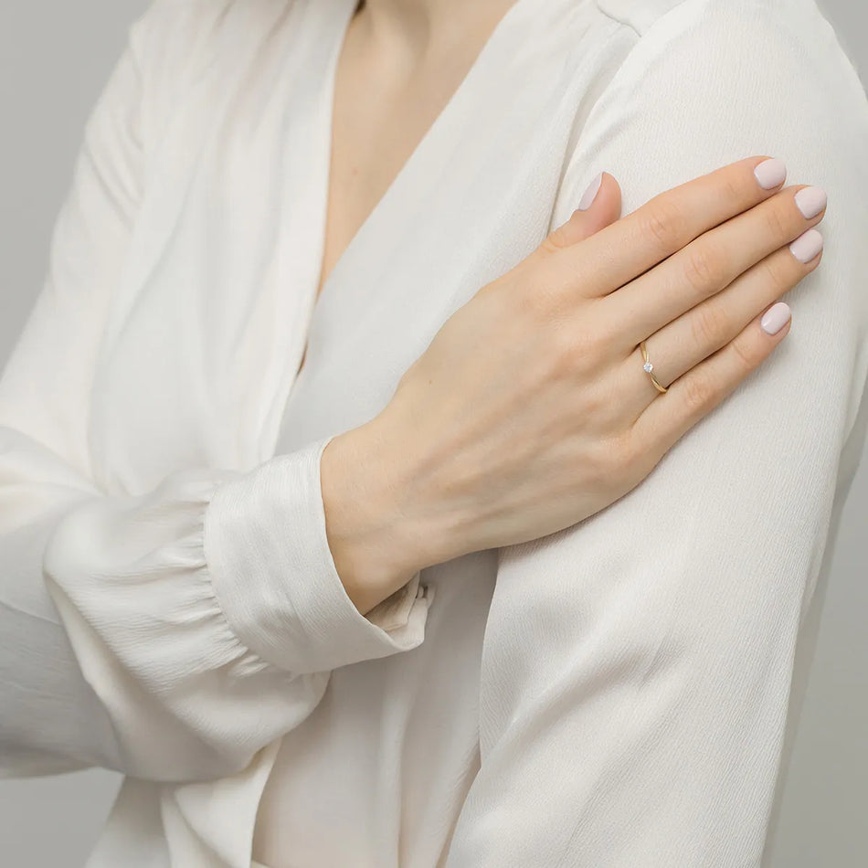 Goldring mit Zirkonia