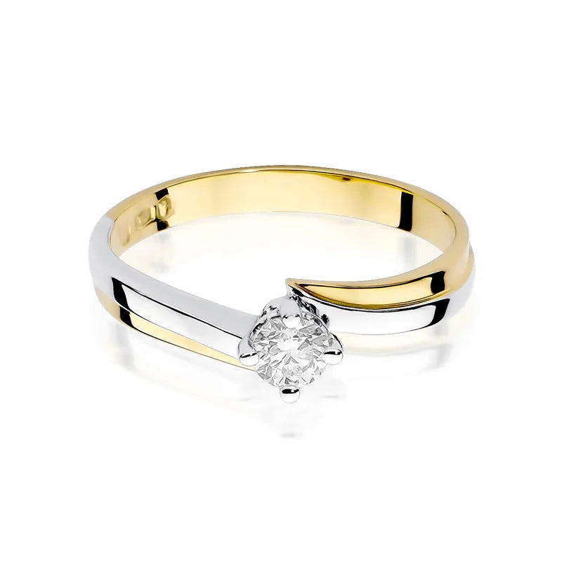Gold Ring with 0.25ct Lab-diamond