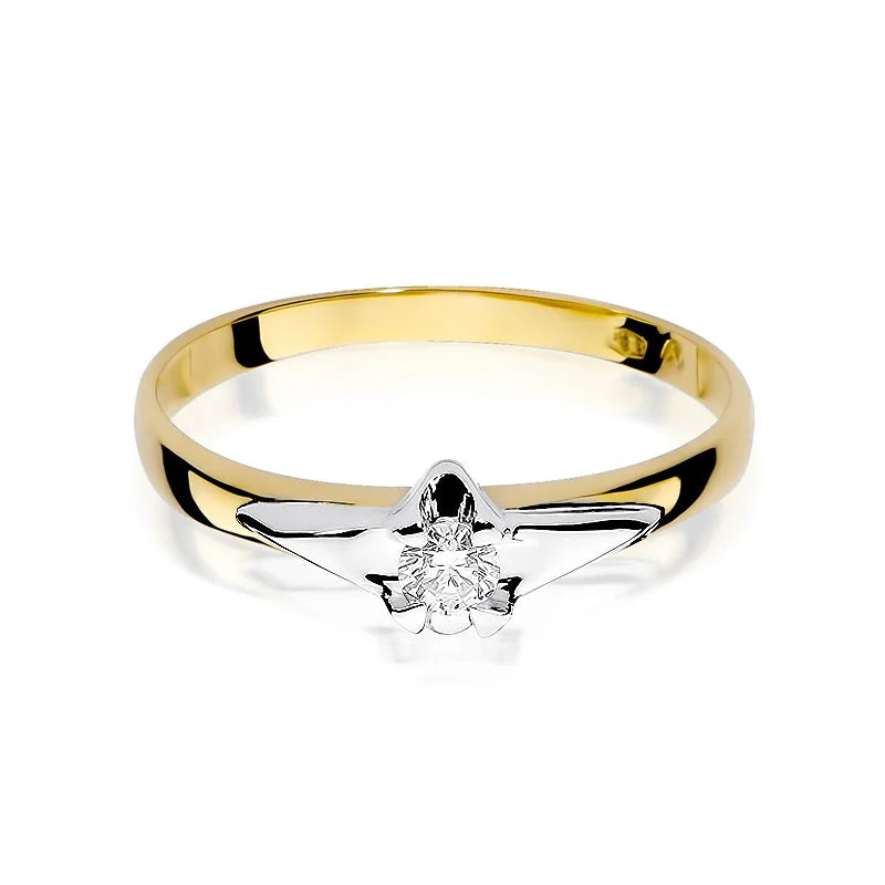 Goldring mit 0,12 ct Diamant