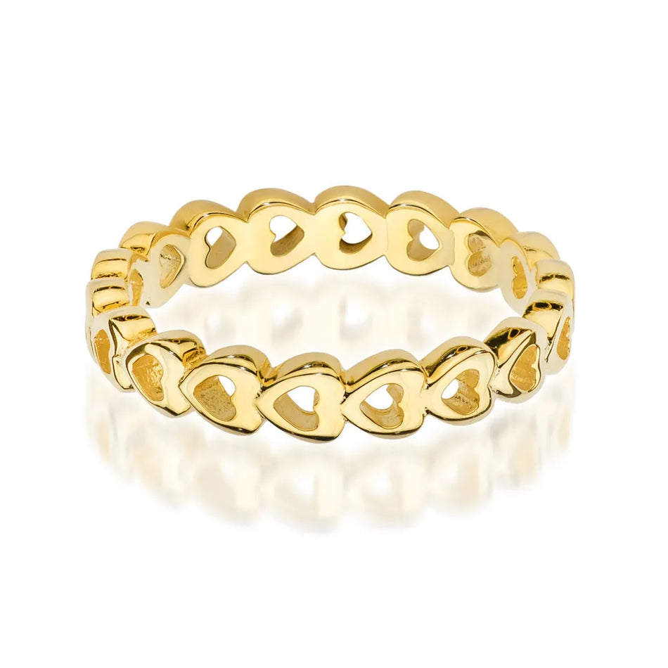 Vergoldeter Silberring Herz