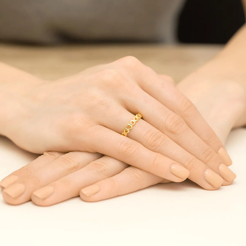 Vergoldeter Silberring Herz