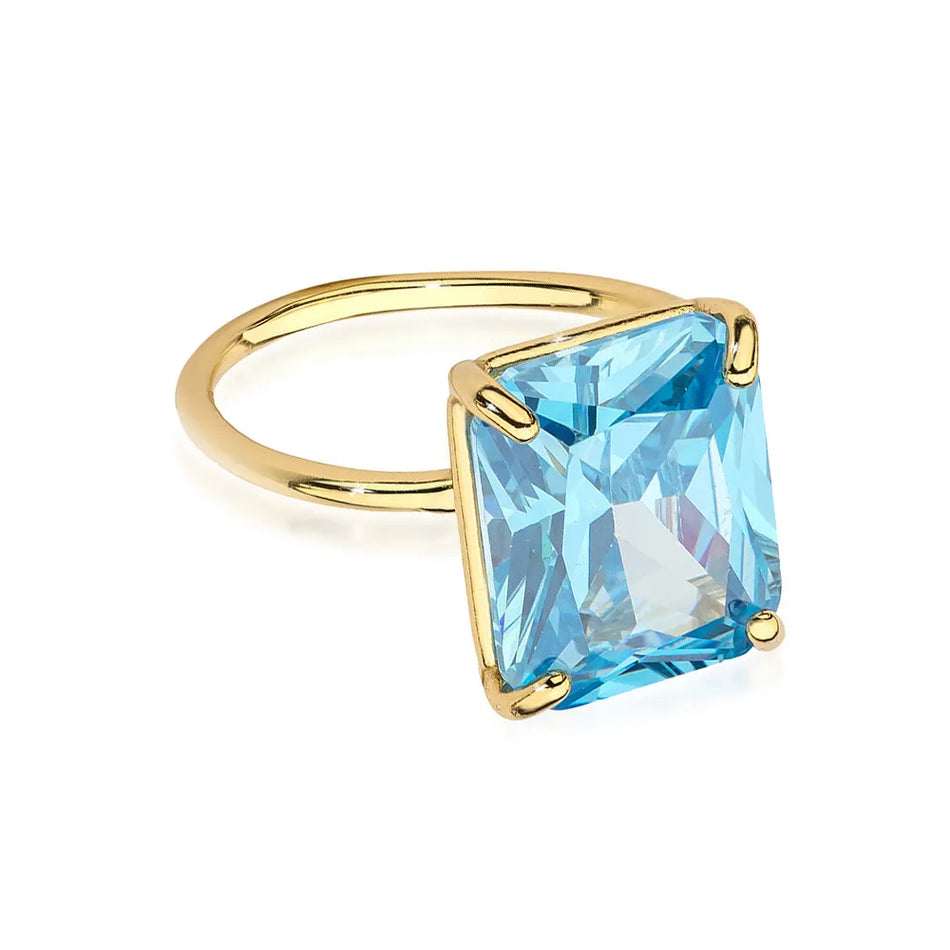 Pozlacený Stříbrný prsten se zirkony