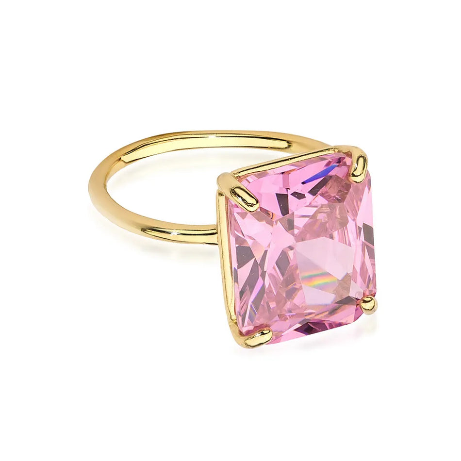 Pozlacený Stříbrný prsten se zirkony