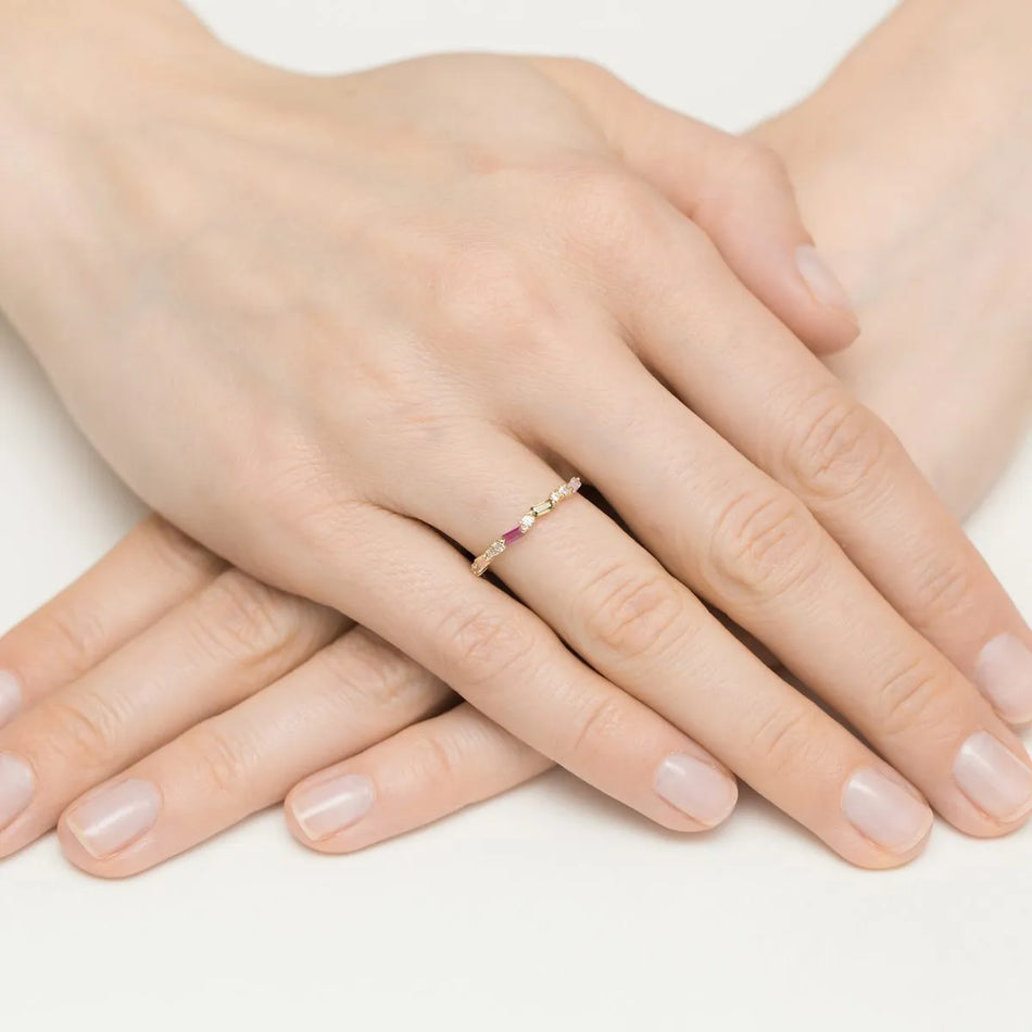 Pozlacený Stříbrný prsten se zirkony