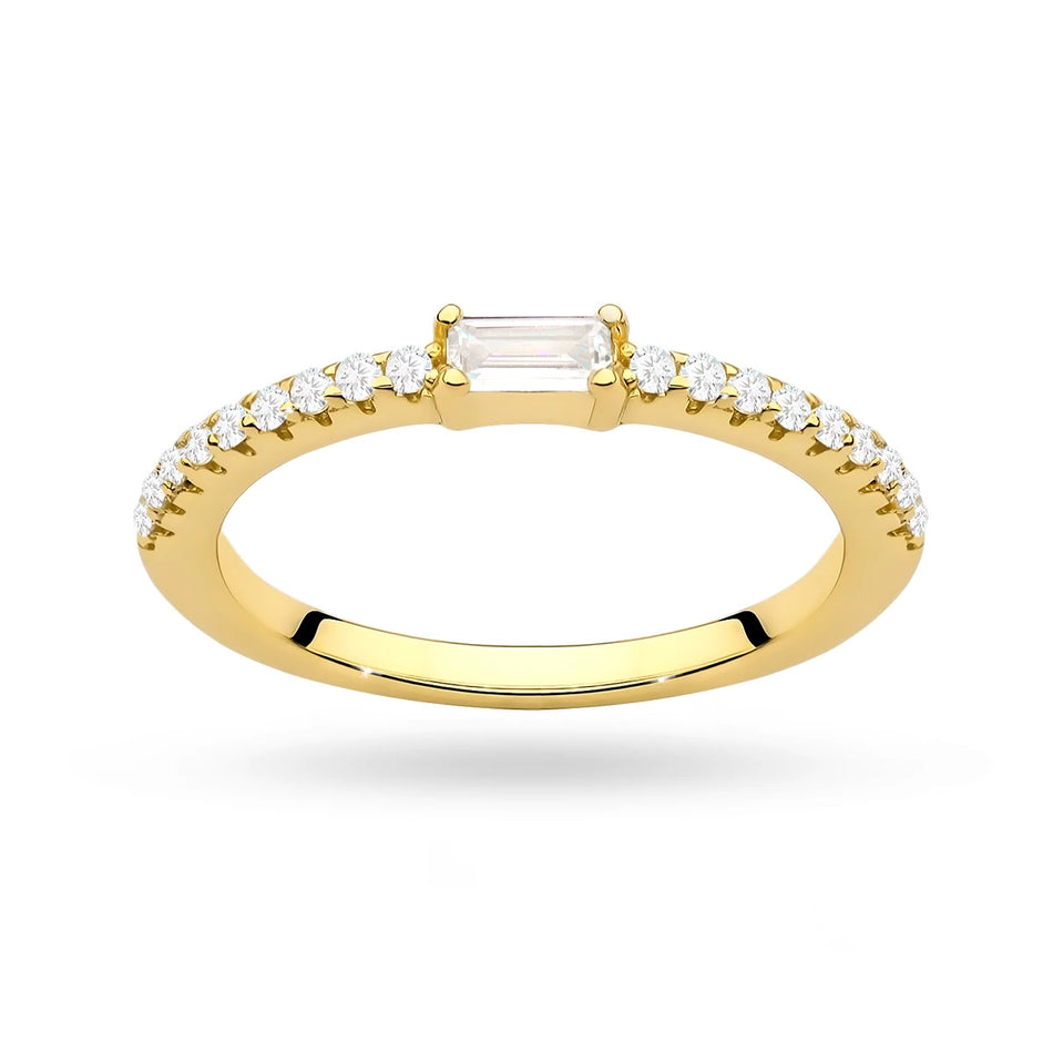 Gold-plated Silver Ring with Zirconia
