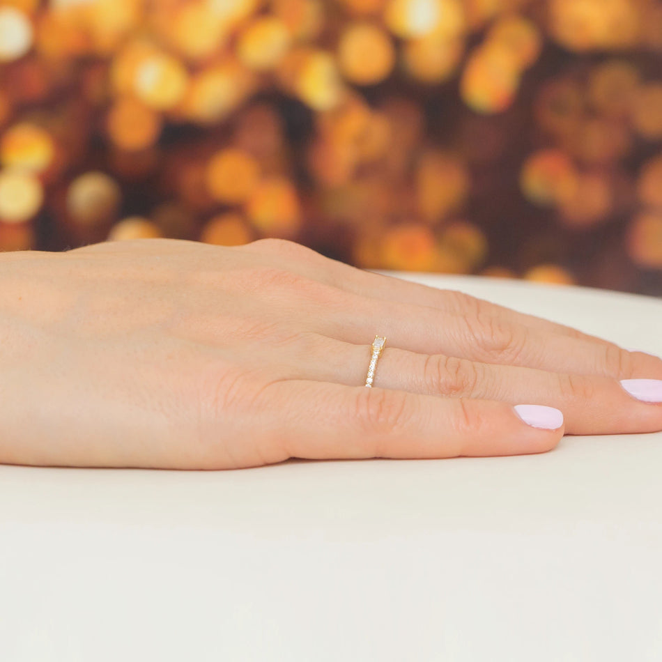Gold-plated Silver Ring with Zirconia