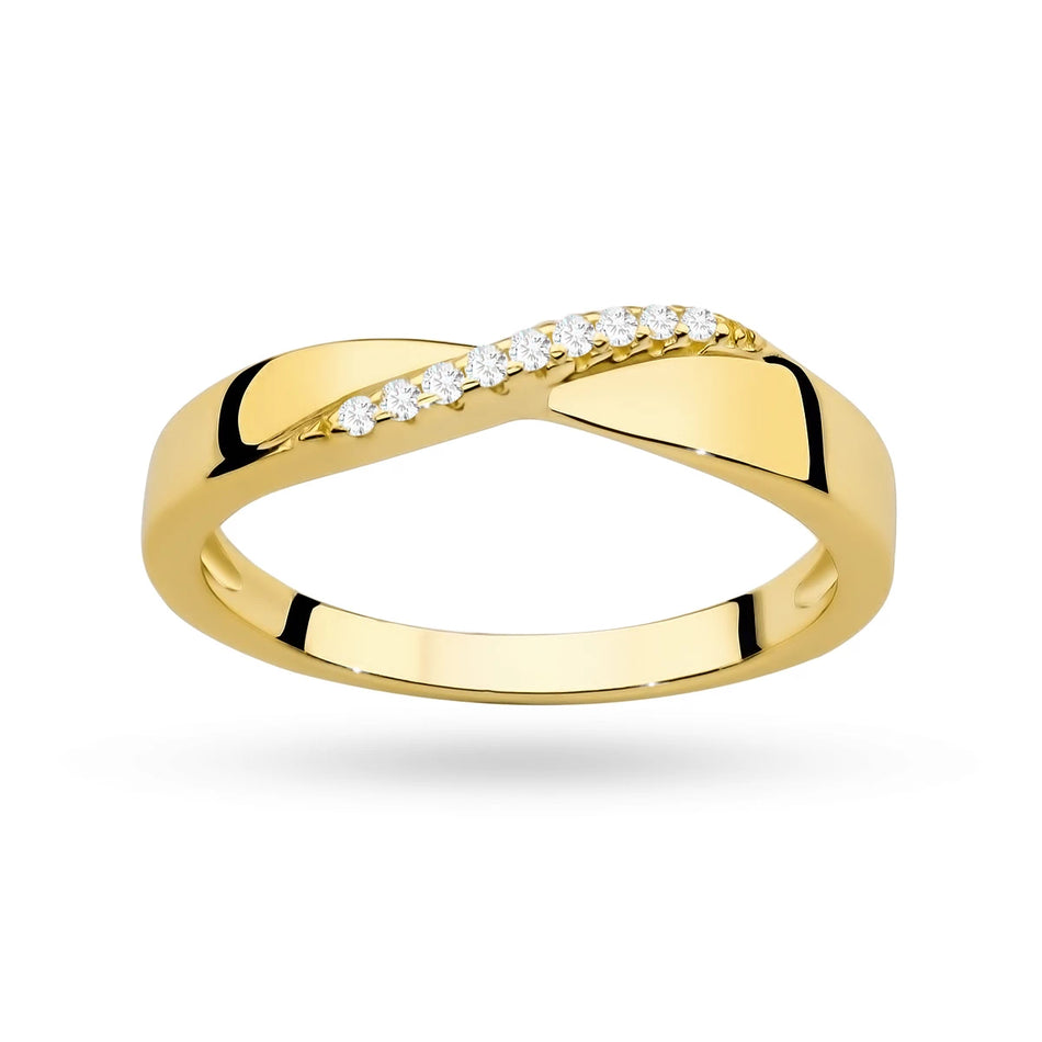 Gold-plated Silver Ring with Zirconia