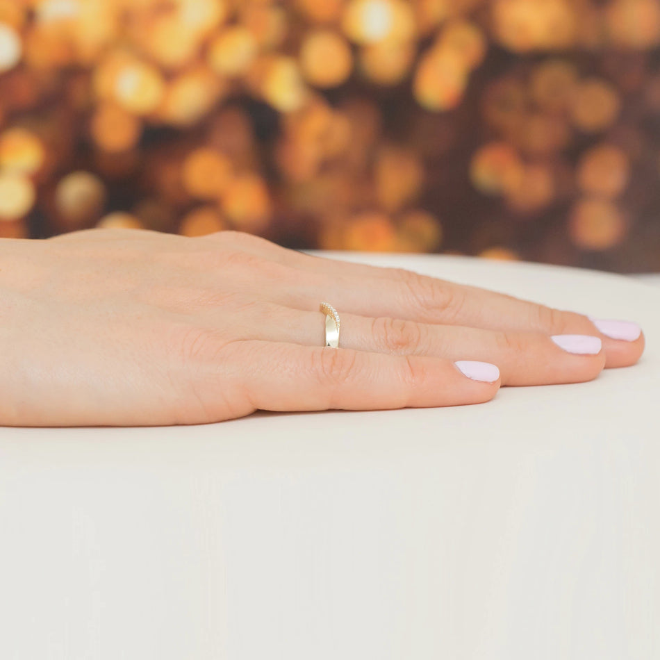 Gold-plated Silver Ring with Zirconia