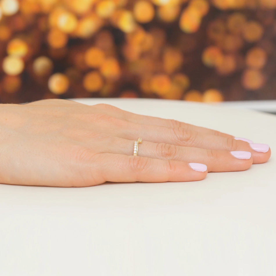 Gold-plated Silver Ring with Zirconia