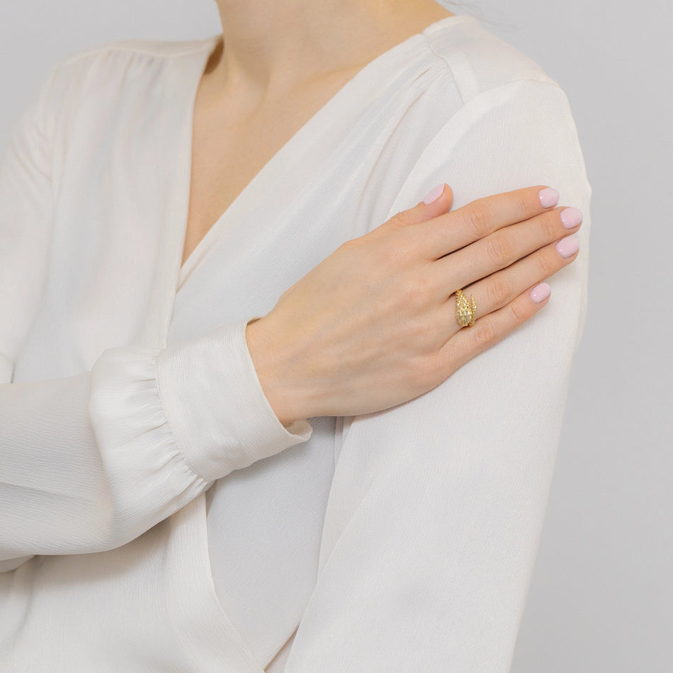 Vergoldeter Silber Offener Ring