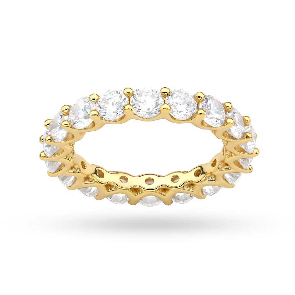 Gold-plated Silver Ring with Zirconia