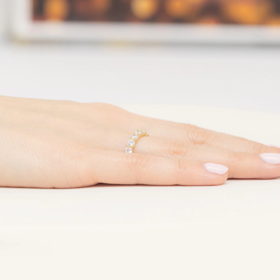 Gold-plated Silver Ring with Zirconia