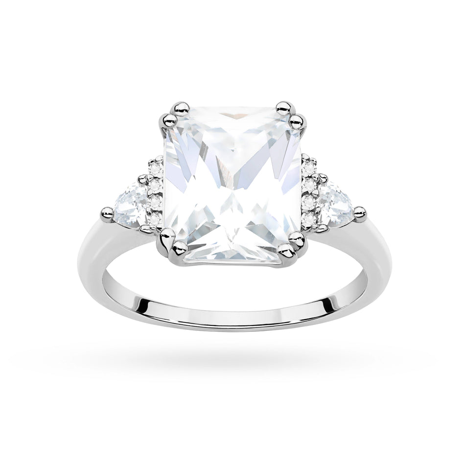 Stříbrný prsten se zirkony