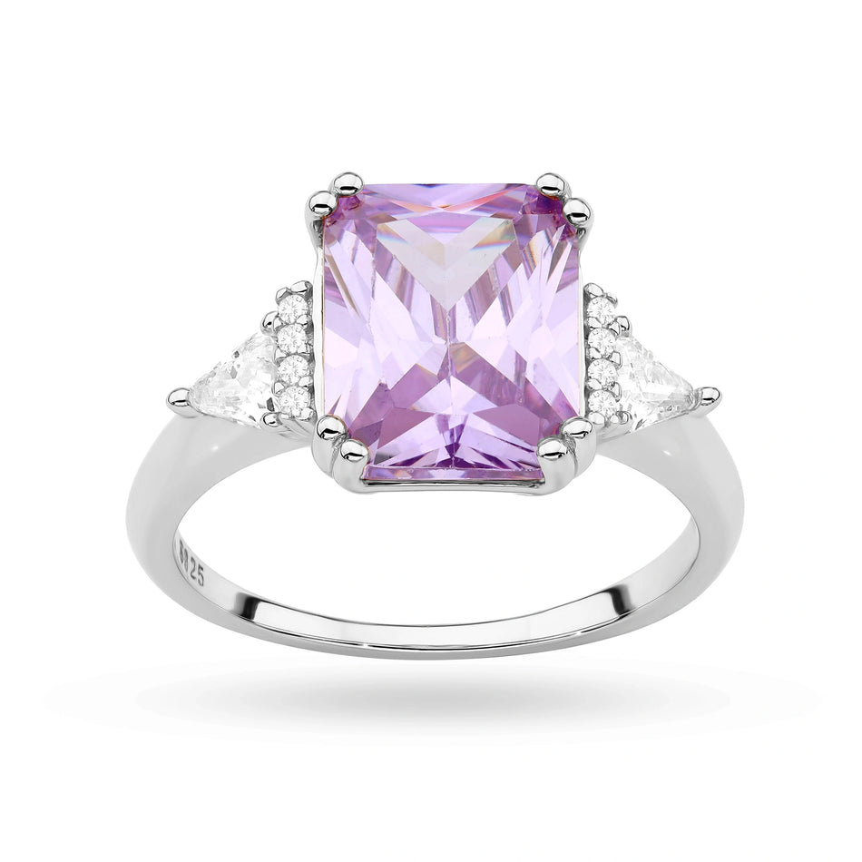 Stříbrný prsten se zirkony