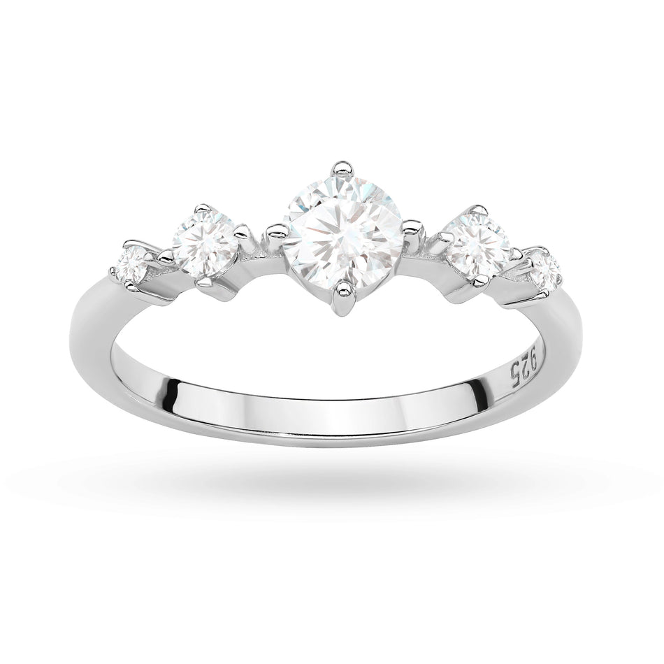 Stříbrný prsten se zirkony