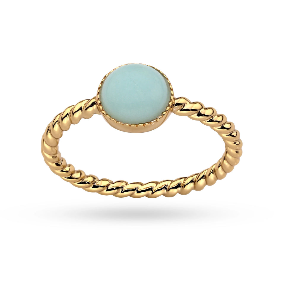 Gold-plated Silver Ringwith Aquamarine