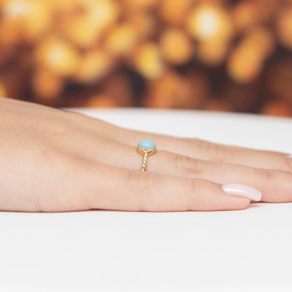 Gold-plated Silver Ringwith Aquamarine