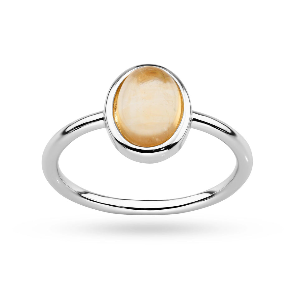 Stříbrný prsten s citrínem