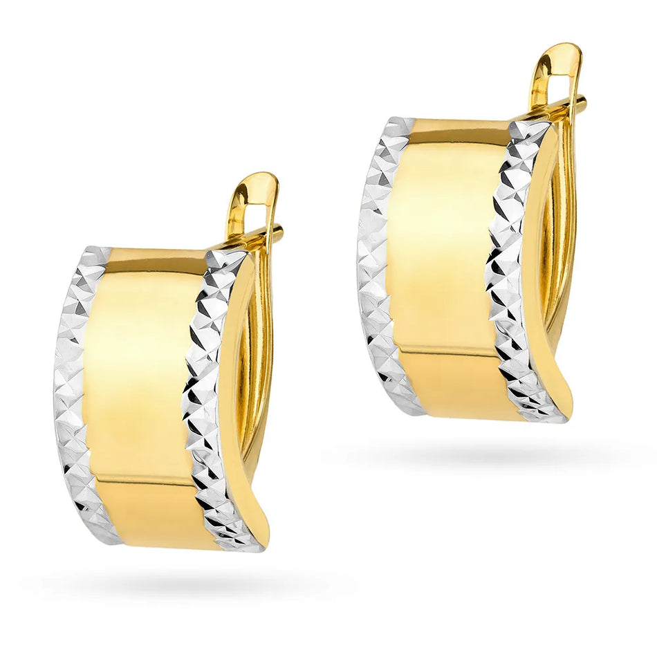 Dvoubarevné zlaté náušnice s Anglickým zapínáním