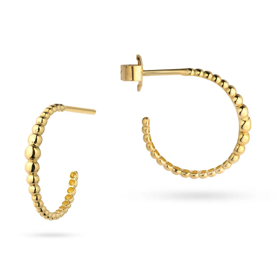 Zlaté náušnice puzety s korálky