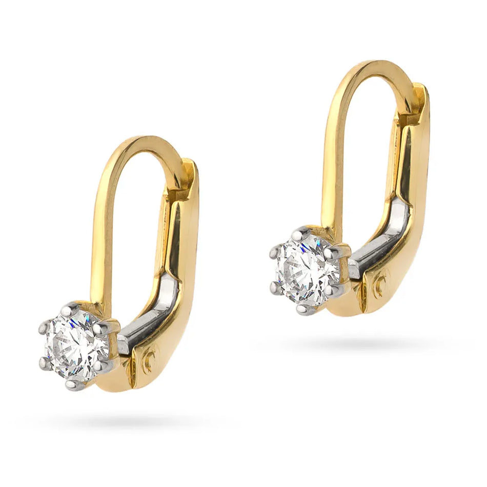 Gold Earrings with Zirconia